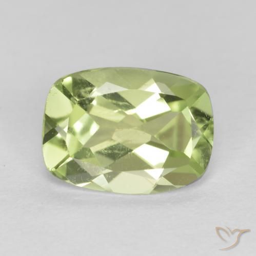 1.09ct Натуральный Светло-живой зеленый Перидот, Подушка, Чистота VS