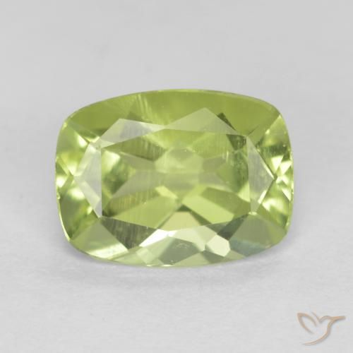 1.26ct Натуральный Лаймово-зеленый Перидот, Подушка, VVS-VS