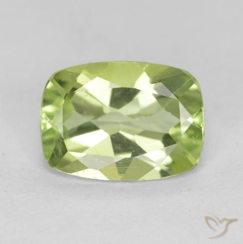 1.14ct Натуральный Светло-живой зеленый Перидот, Подушка, Чистота VS