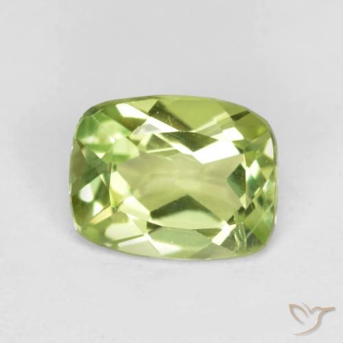 1.14ct Натуральный Светло-живой зеленый Перидот, Подушка, Чистота VS