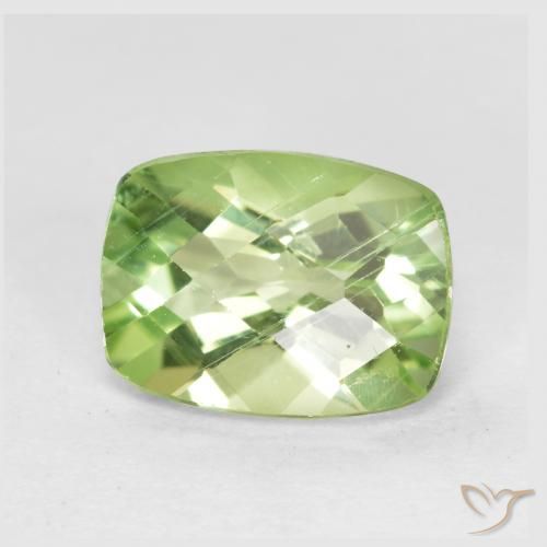1.39ct Натуральный Теплый зеленый Перидот, Подушка, Чистота VS