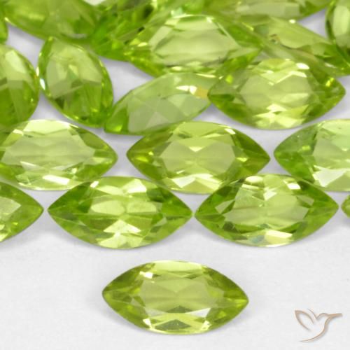 0.26ct Натуральный Ярко-зеленый Перидот, Маркиза, Чистота VS