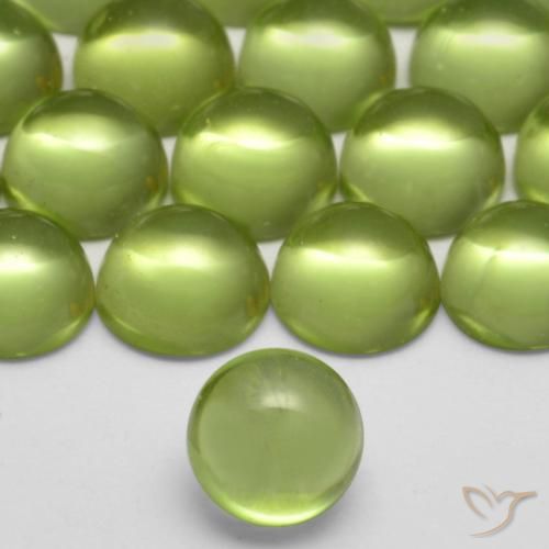0.38ct Натуральный Ярко-зеленый Перидот, Круглый, Прозрачный