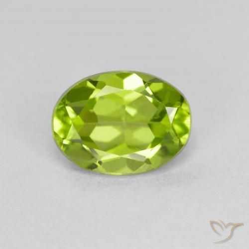 1.68ct Натуральный Ярко-зеленый Перидот, Овал, Чистота VS