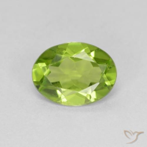 1.62ct Натуральный Ярко-зеленый Перидот, Овал, Чистота VS