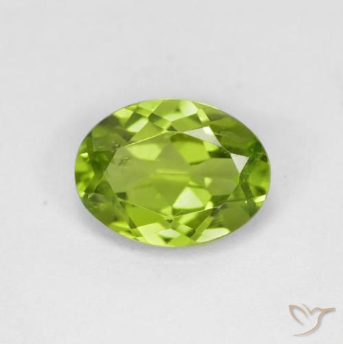 1.30ct Натуральный Светло-живой зеленый Перидот, Овал, Чистота VS