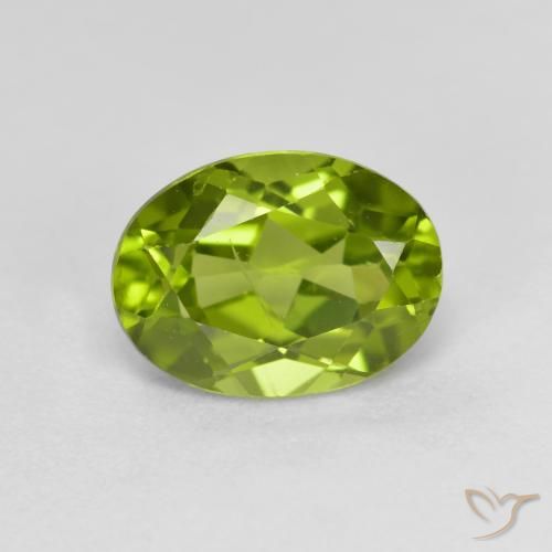1.45ct Натуральный Ярко-зеленый Перидот, Овал, Чистота VS