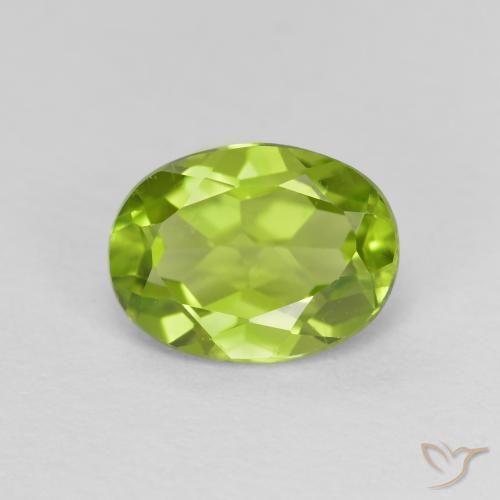 1.35ct Натуральный Желтовато-зеленый Перидот, Овал, Чистота VS