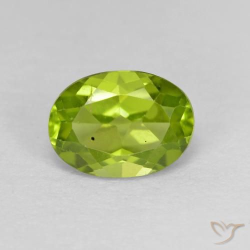 1.32ct Натуральный Ярко-зеленый Перидот, Овал, Чистота VS