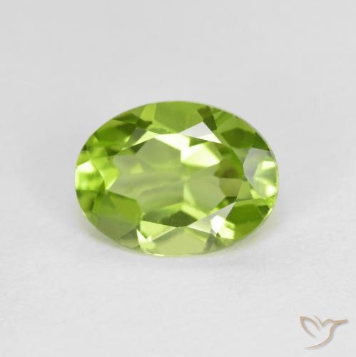 1.35ct Натуральный Средний зеленый Перидот, Овал, Чистота VS