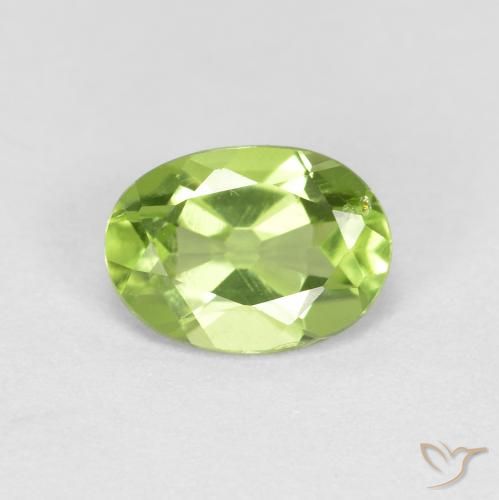 0.89ct Натуральный Желтовато-зеленый Перидот, Овал, VS-SI