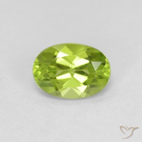 0.90ct Натуральный Средний зеленый Перидот, Овал, Чистота VS