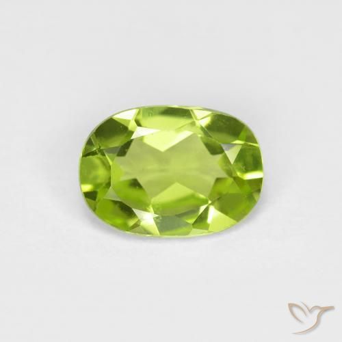 0.80ct Натуральный Средний зеленый Перидот, Овал, Чистота VS
