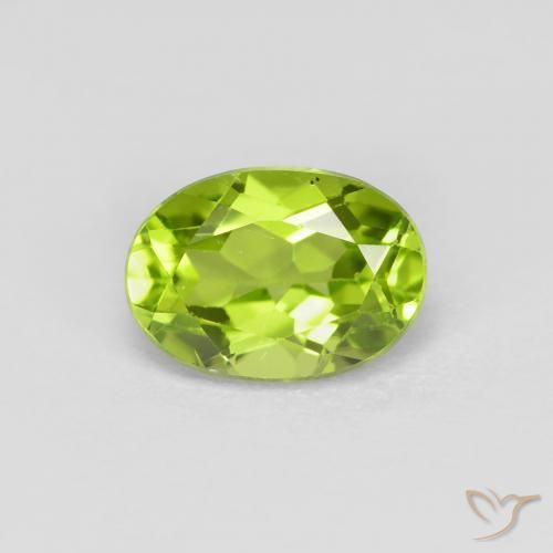 1.08ct Натуральный Средний зеленый Перидот, Овал, Чистота VS
