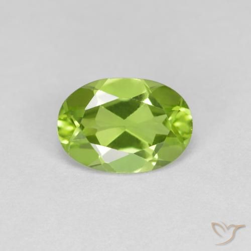 0.81ct Натуральный Средний зеленый Перидот, Овал, Чистота VS
