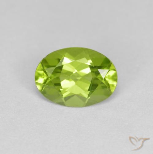 0.82ct Натуральный Средний зеленый Перидот, Овал, Чистота VS