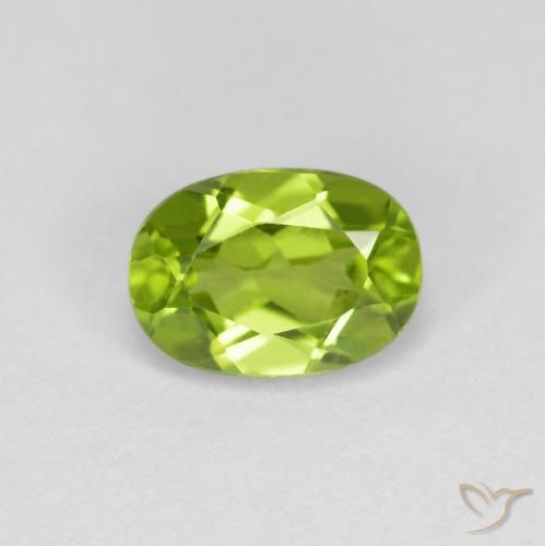1.01ct Натуральный Ярко-зеленый Перидот, Овал, Чистота VS