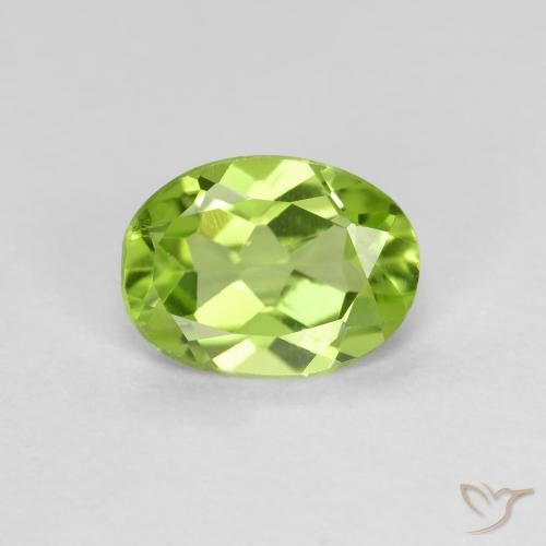 0.80ct Натуральный Ярко-зеленый Перидот, Овал, Чистота VS