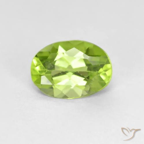 0.82ct Натуральный Средний зеленый Перидот, Овал, Чистота VS
