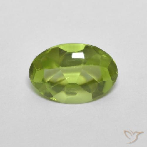 0.84ct Натуральный Средний зеленый Перидот, Овал, Прозрачный