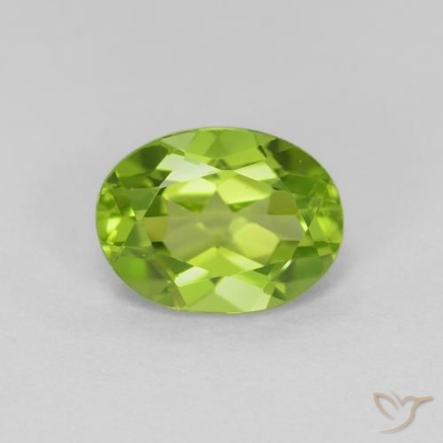 1.41ct Натуральный Желтовато-зеленый Перидот, Овал, Чистота VS