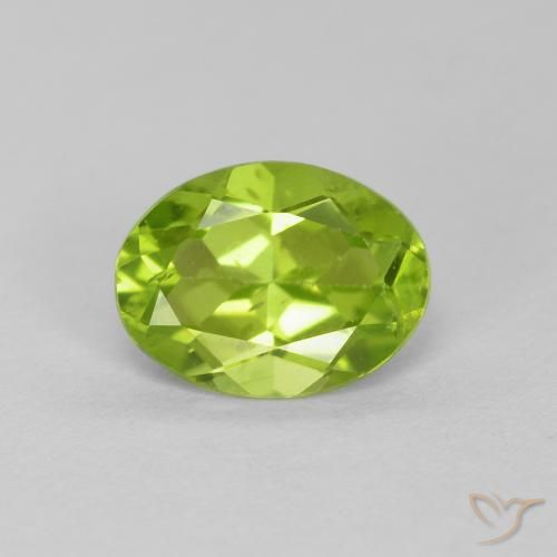 1.27ct Натуральный Ярко-зеленый Перидот, Овал, Чистота VS