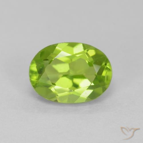 1.56ct Натуральный Ярко-зеленый Перидот, Овал, Чистота VS