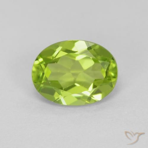 1.49ct Натуральный Ярко-зеленый Перидот, Овал, Чистота VS