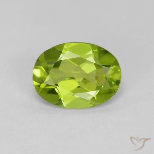 1.26ct Натуральный Средний зеленый Перидот, Овал, VVS-VS