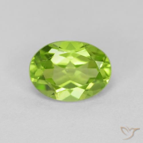 1.44ct Натуральный Ярко-зеленый Перидот, Овал, VVS-VS