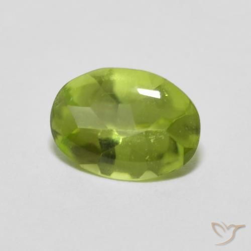 0.78ct Натуральный Ярко-зеленый Перидот, Овал, Прозрачный