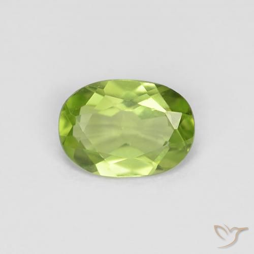 0.83ct Натуральный Средний зеленый Перидот, Овал, VVS-VS