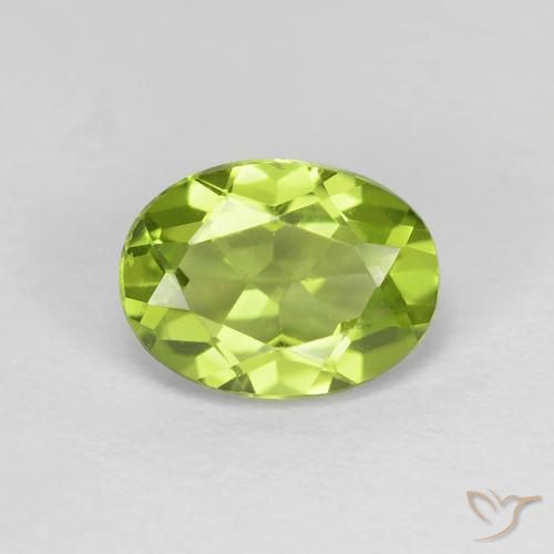 1.41ct Натуральный Желтовато-зеленый Перидот, Овал, Чистота VS