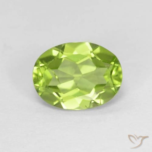 1.48ct Натуральный Живой желтовато-зеленый Перидот, Овал, Чистота VS