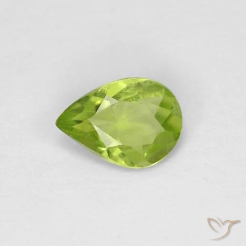0.52ct Натуральный Средний зеленый Перидот, Форма груши, Чистота VS