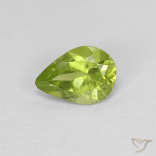 0.64ct Натуральный Желтовато-зеленый Перидот, Форма груши, VVS-VS