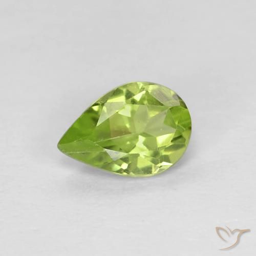 0.67ct Натуральный Живой желтовато-зеленый Перидот, Форма груши, VVS-VS