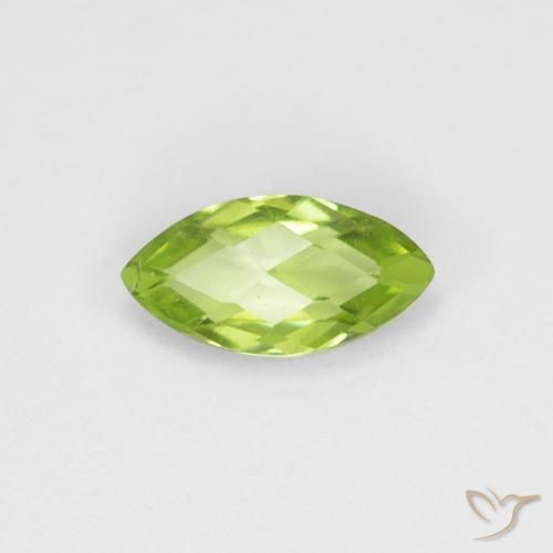 0.63ct Натуральный Ярко-зеленый Перидот, Маркиза, Чистота VS