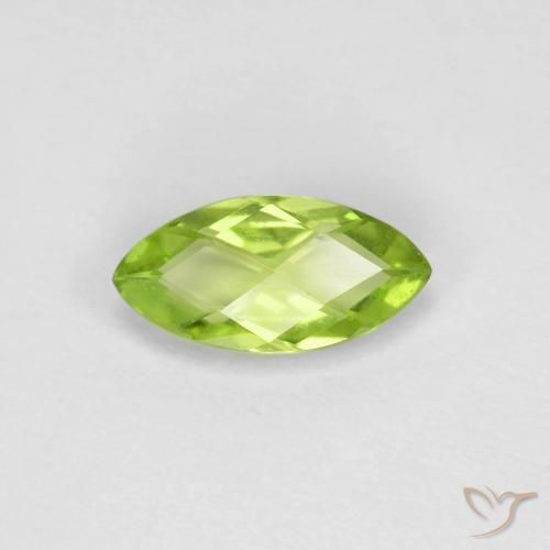 0.66ct Натуральный Средний зеленый Перидот, Маркиза, VVS-VS