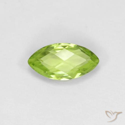 0.62ct Натуральный Светло-живой зеленый Перидот, Маркиза, Чистота VS