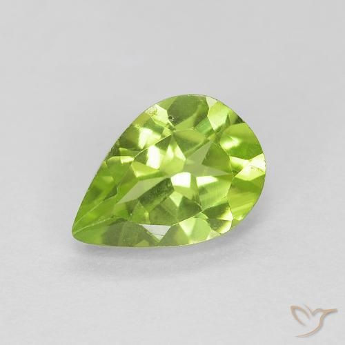 0.82ct Натуральный Ярко-зеленый Перидот, Форма груши, VVS-VS