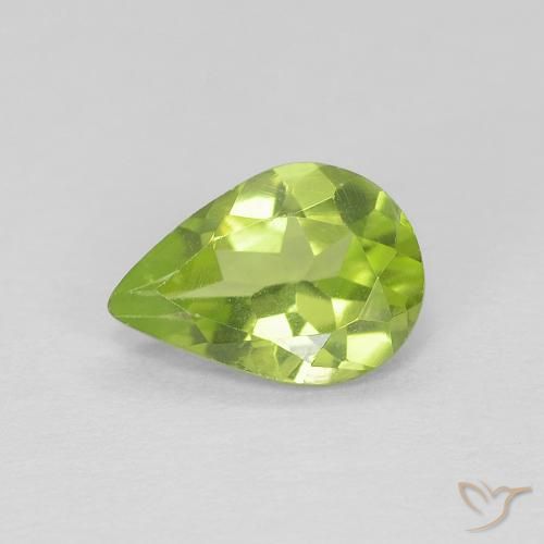 0.65ct Натуральный Ярко-зеленый Перидот, Форма груши, VVS-VS