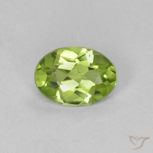 0.65ct Натуральный Ярко-зеленый Перидот, Овал, VVS-VS