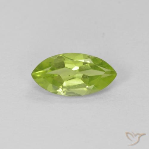 0.68ct Натуральный Средний зеленый Перидот, Маркиза, Чистота VS