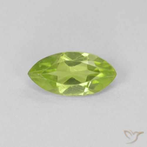 0.64ct Натуральный Средний зеленый Перидот, Маркиза, Чистота VS