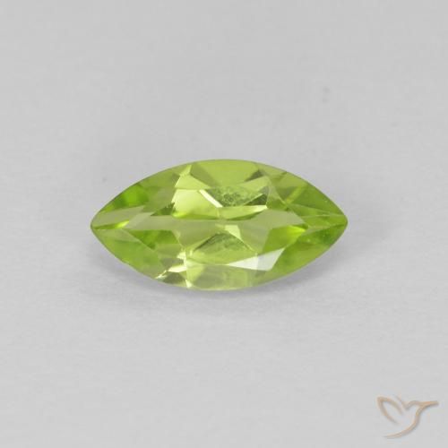 0.66ct Натуральный Ярко-зеленый Перидот, Маркиза, Чистота VS