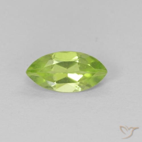 0.62ct Натуральный Средний зеленый Перидот, Маркиза, Чистота VS