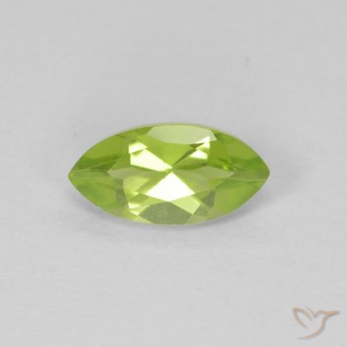 0.72ct Натуральный Средний зеленый Перидот, Маркиза, Чистота VS