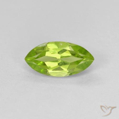 0.73ct Натуральный Ярко-зеленый Перидот, Маркиза, VVS-VS
