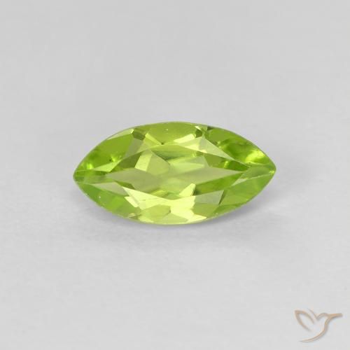 0.67ct Натуральный Средний зеленый Перидот, Маркиза, VVS-VS